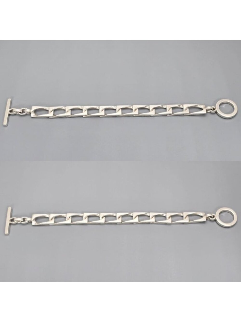 Gucci Figaro Chain Bracelet 16 cm Star Ring Silver Toggle Closure Logo 19.8 cm - Picture 4 of 10